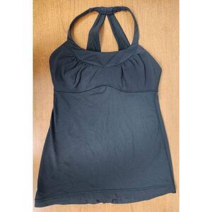 Lululemon Athletica black halter tank top size 6